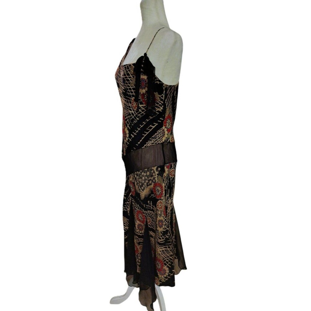Laundry Womens Black Floral Silk Y2K Patchwork Fairycore Dress Handkerchief 12 - Picture 4 of 9